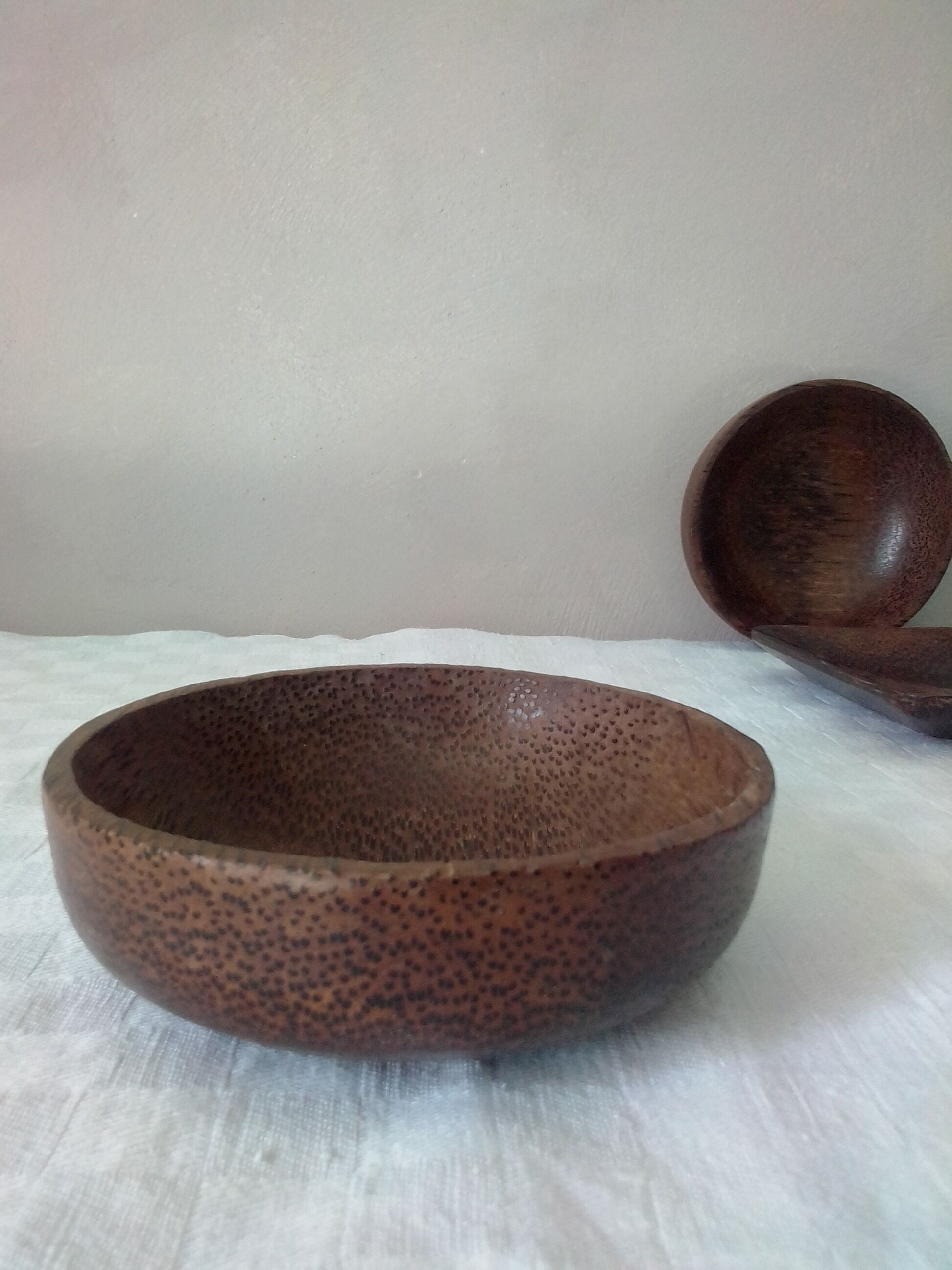 Set of wooden appetizer cups