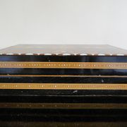 Vintage syrian chess board box wooden mosaic inlaid marquetry