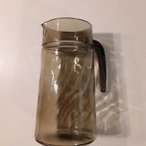 Smoked brown glass drink pitcher