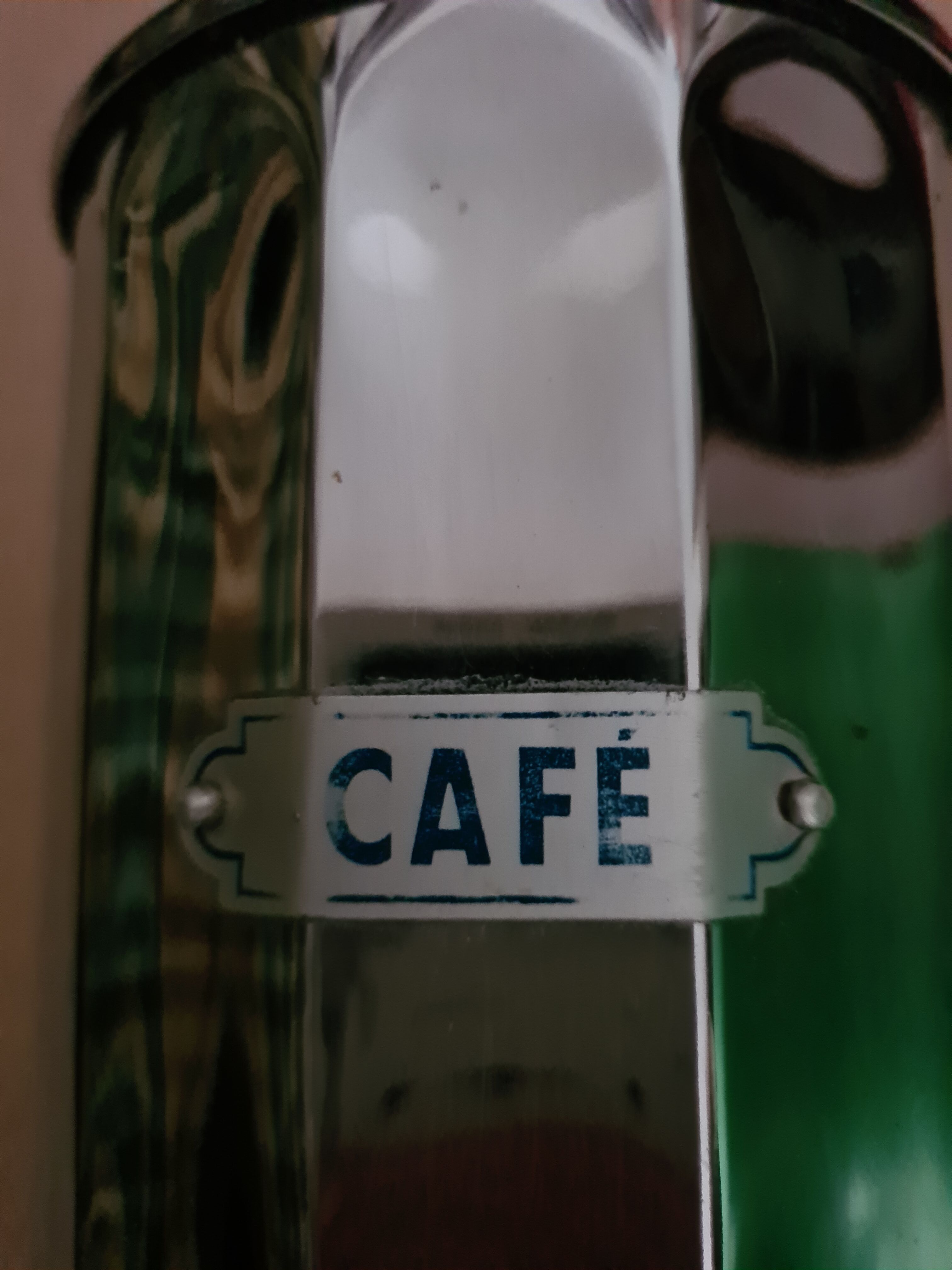 Vintage coffee pot in chrome metal