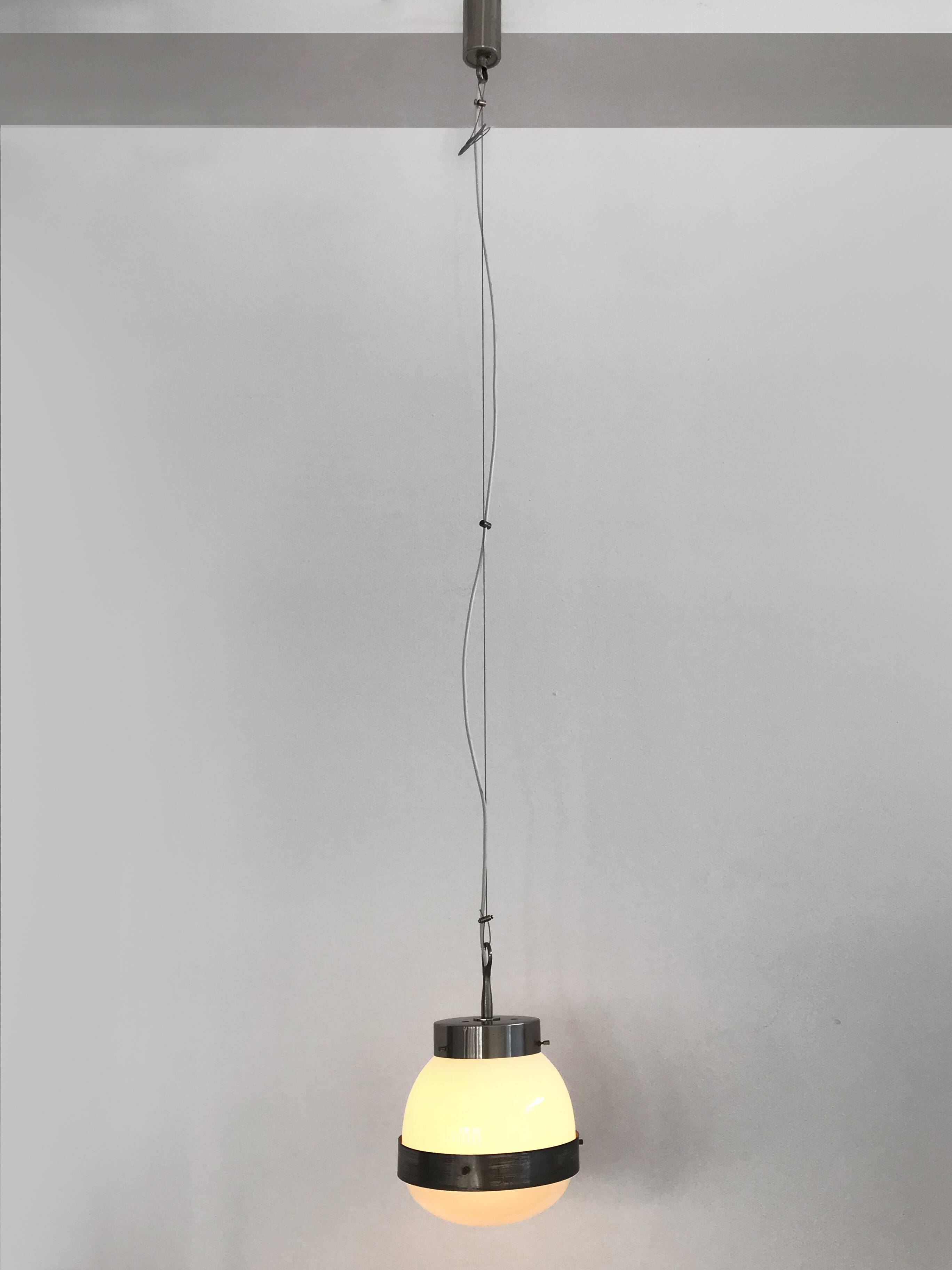 Delta Sergio Mazza for Artemide italian glass pendant lamp 1960s