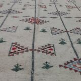 Traditional white multicolored Berber carpet 200-105cm