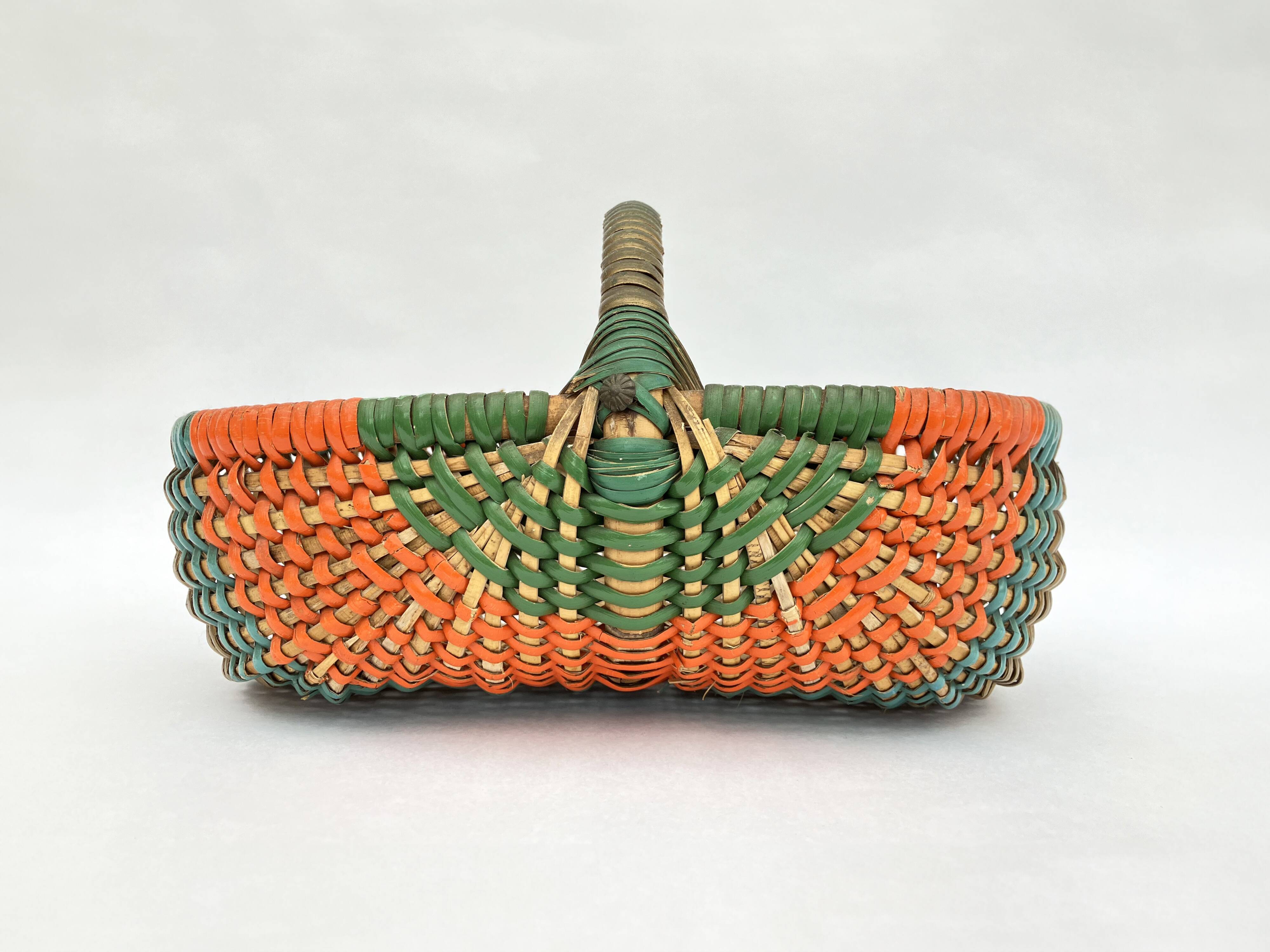 Rattan blade basket, circa 50-70
