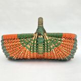 Rattan blade basket, circa 50-70