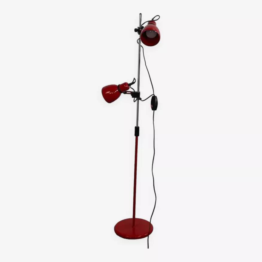 80s chrome metal floor lamp