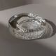 Transparent Murano Glass Ashtray with Asymmetric Thick Rim, 1970s Italian Retro Table Decor