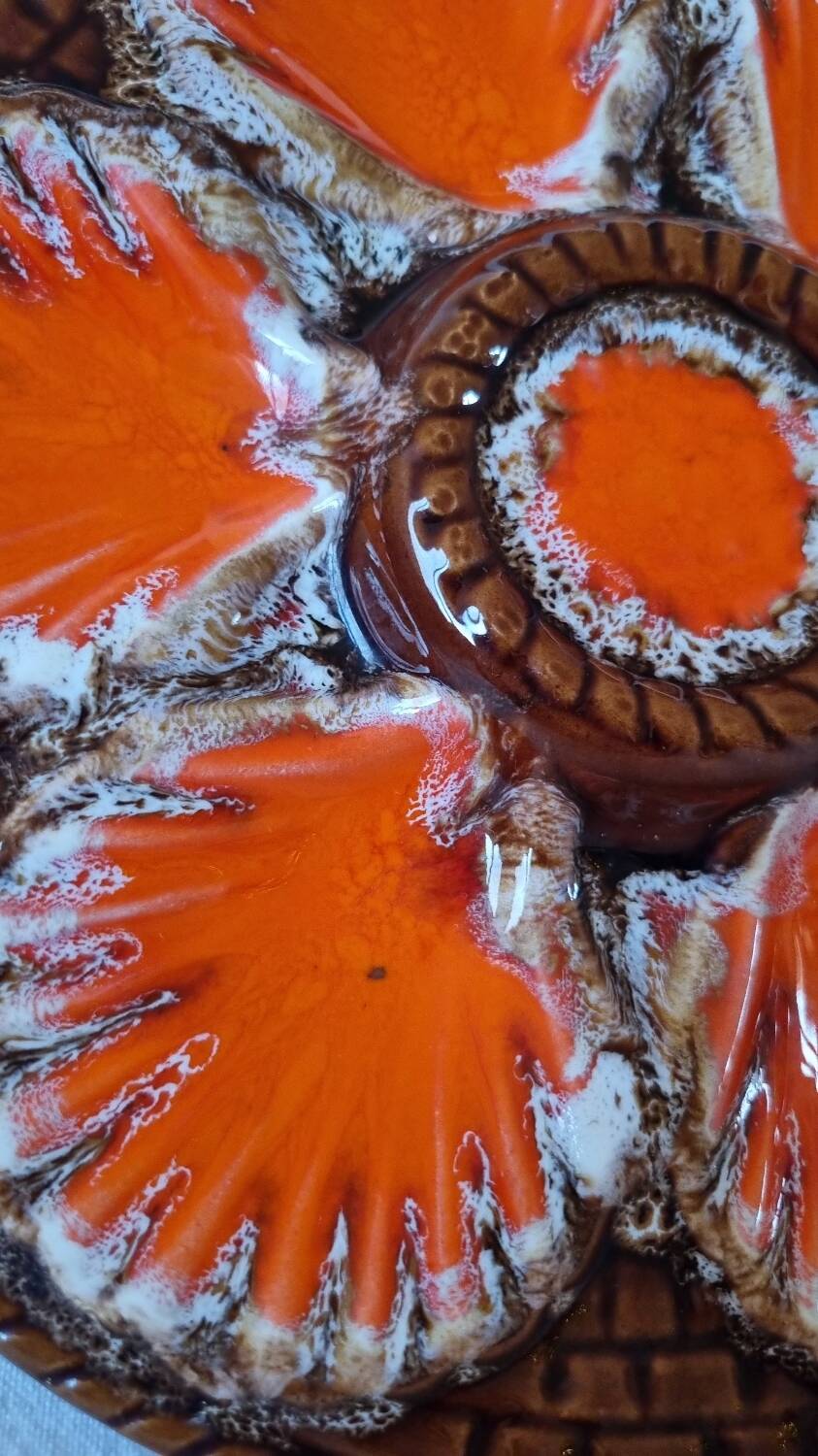 6 oyster plates Vallauris Marius Giuge