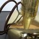 Pair of suspensions "Guldpendel" vintage brass by Vilhelm Lauritzen for Louis Poulsen