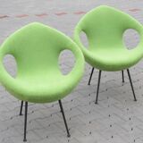 Beautiful and very rare pair of armchairs egg 50 60 year tear