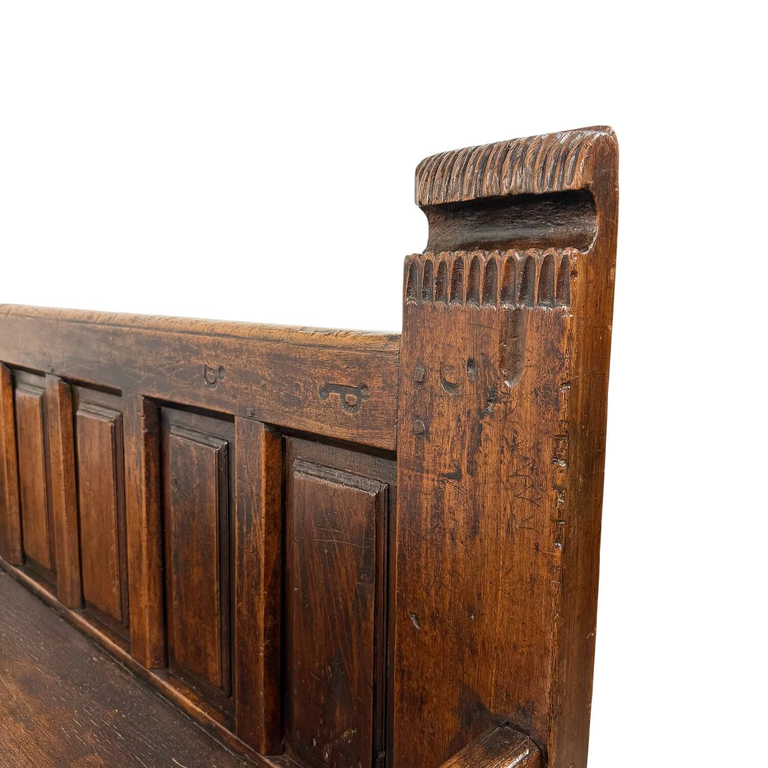 Antique Spanish Oak Bench – Traditional Pegged Construction