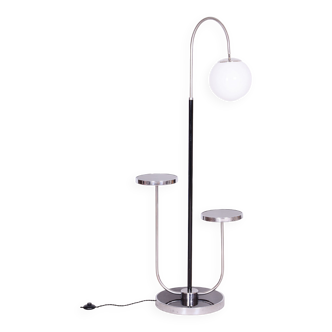 Restored Bauhaus Floor Lamp, J. Halabala, UP Zavody, Chrome, Czechia, 1930s