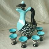 Vintage Vallauris ceramic liqueur service