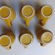 Handmade yellow pineapple mugs signed Kerangol made in Portugal.