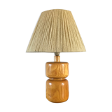 Vintage 1980s solid elm lamp