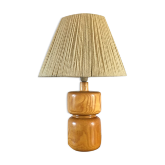 Vintage 1980s solid elm lamp