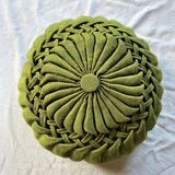 Round cushion pleated old fabric