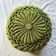 Coussin rond plissé tissu ancien