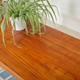 Side table compass legs Czechoslovakia Dievozpracujici mahogany