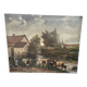 Old painting signed G. Thomas ? Cows at the watering place » (1906)