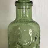 CARAFE Vintage en VERRE Vert de style Empoli à effet 24,5 cm