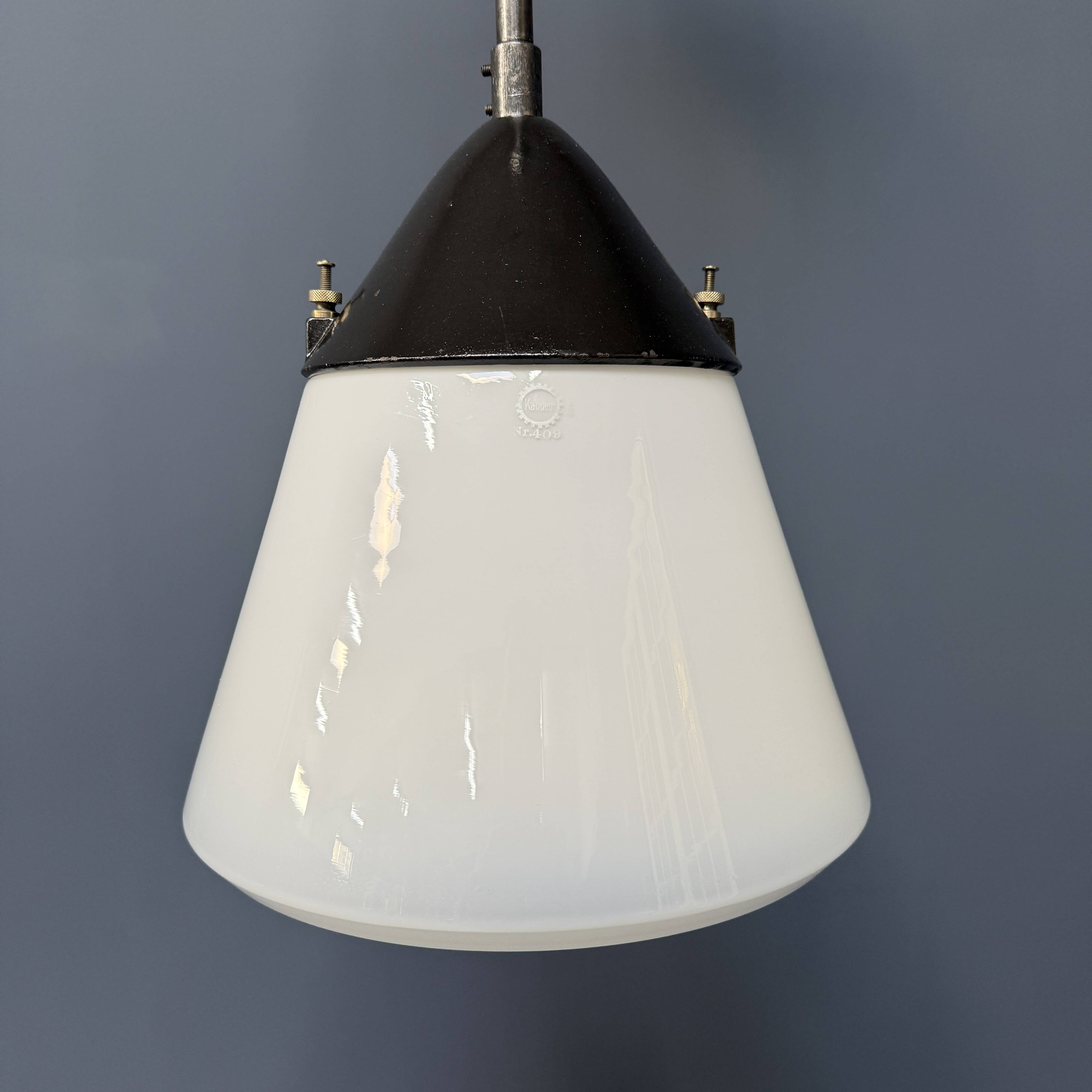 Opaline glass Kandem pendant lamp model 409
