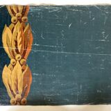 Oil on canvas neo classical fragment of decoration painted trompe l'oeil 19th