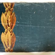 Oil on canvas neo classical fragment of decoration painted trompe l'oeil 19th