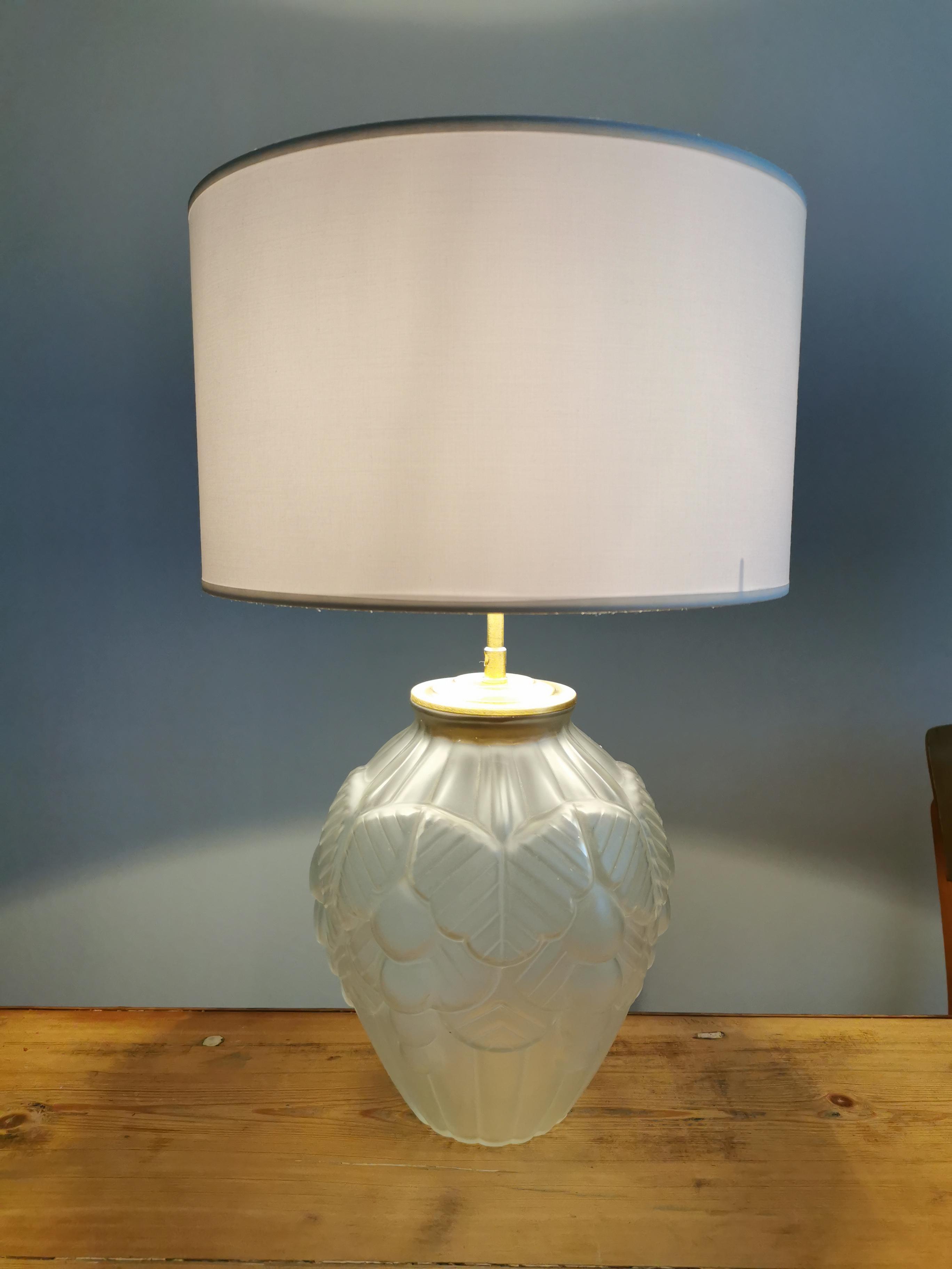 Art Deco lamp in polished glass