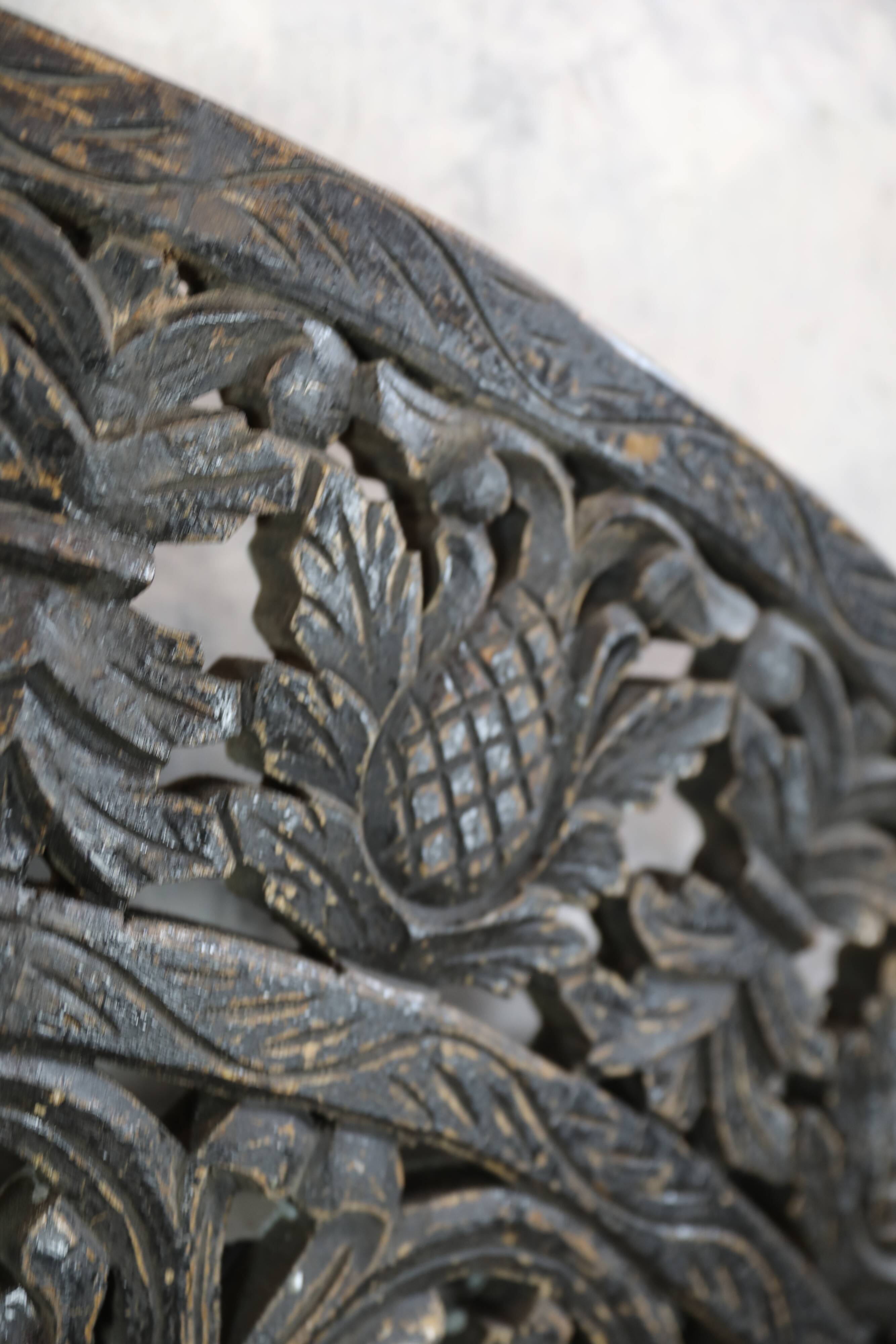 150 cm bleached wood carved wall panel