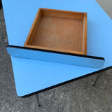 Blue formica table Sogemap 1960