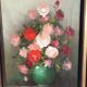 Oil on canvas still life bouquet of flowers