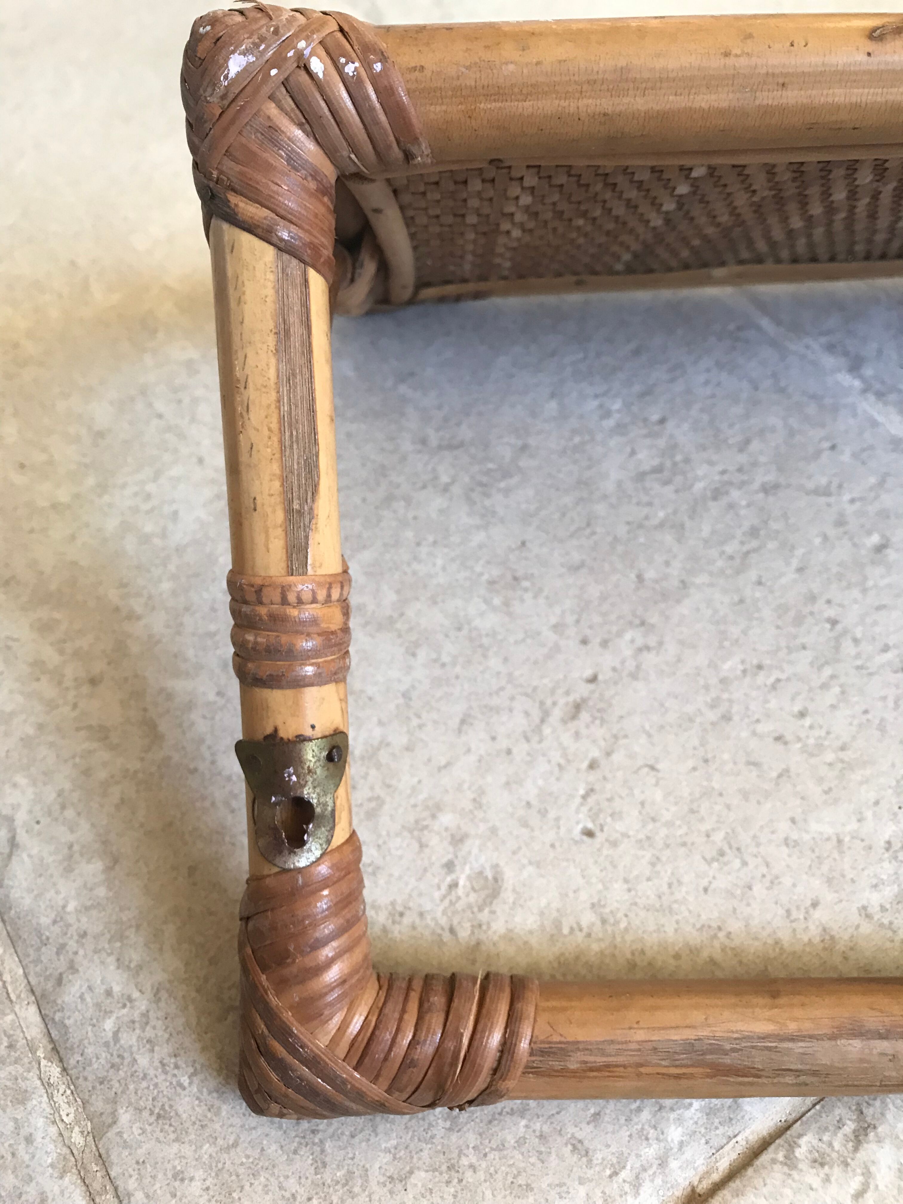 Vintage rattan shelf