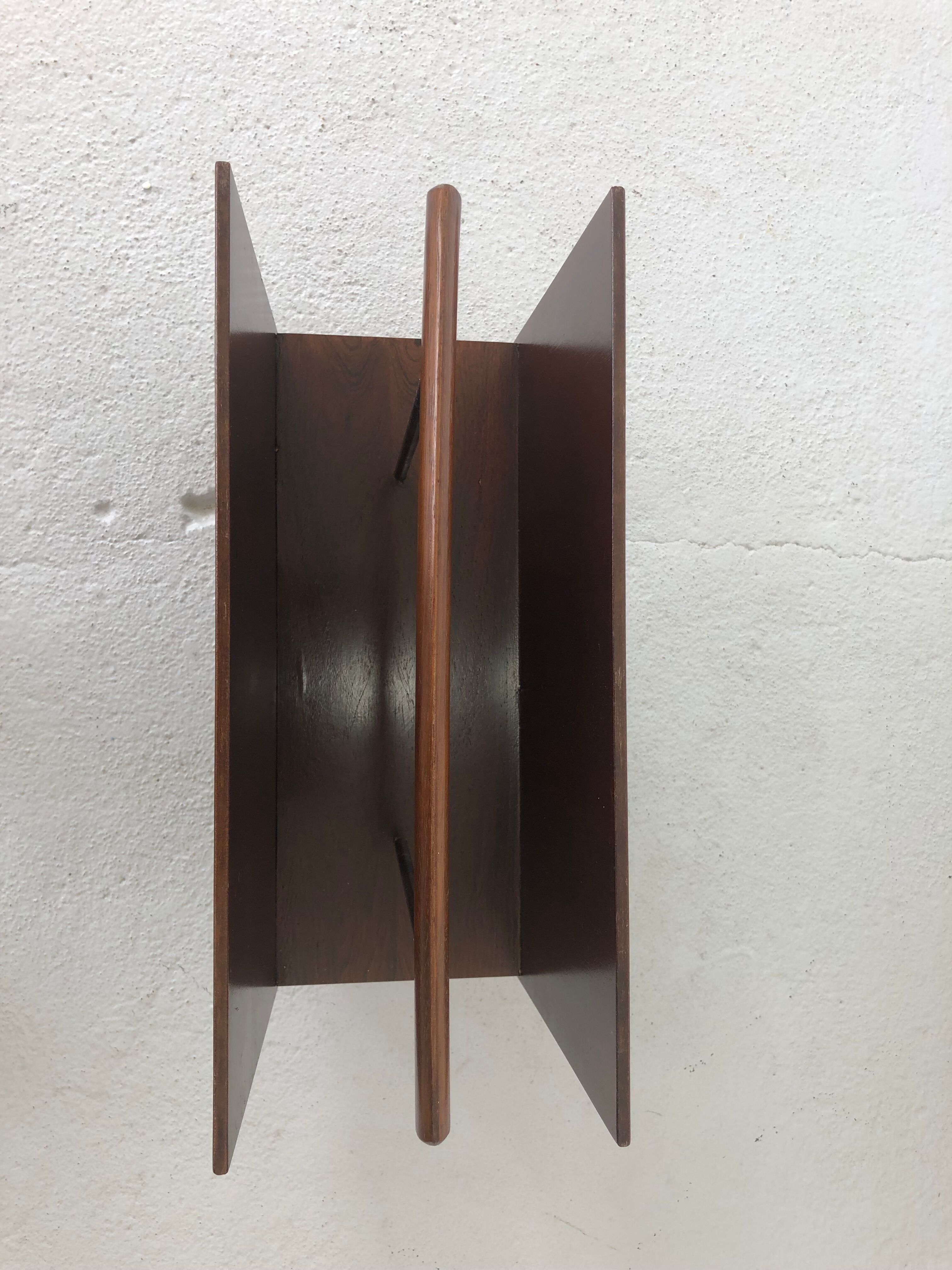 Vintage Magazine Rack in Wood, 1970s