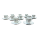 Set of 10 cups and 10 saucers porcelain from Sologne.