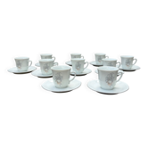 Set of 10 cups and 10 saucers porcelain from Sologne.