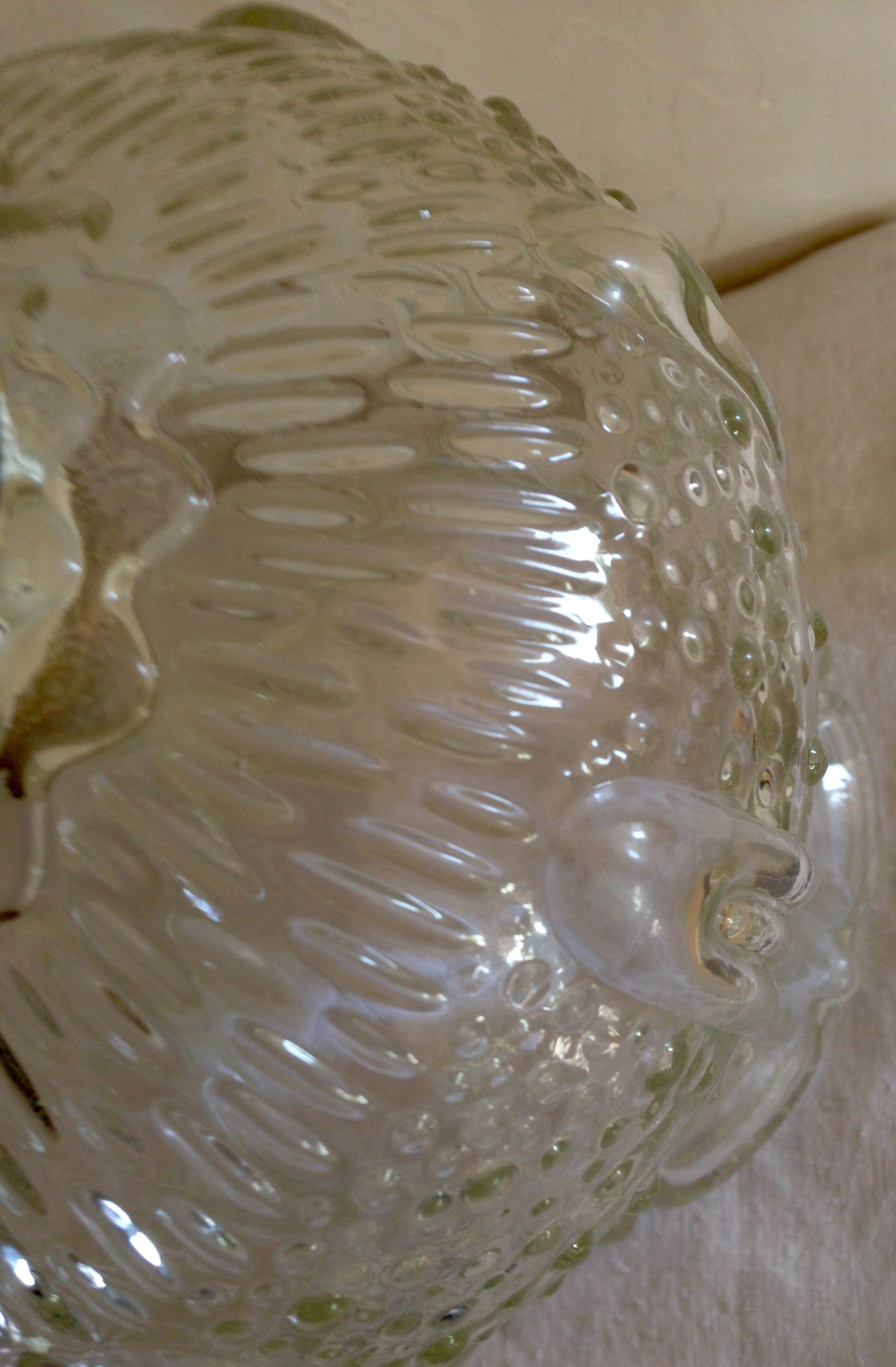 Suspension Tulip glass to relief transparent vintage