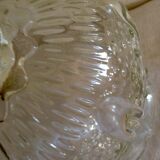 Suspension Tulip glass to relief transparent vintage