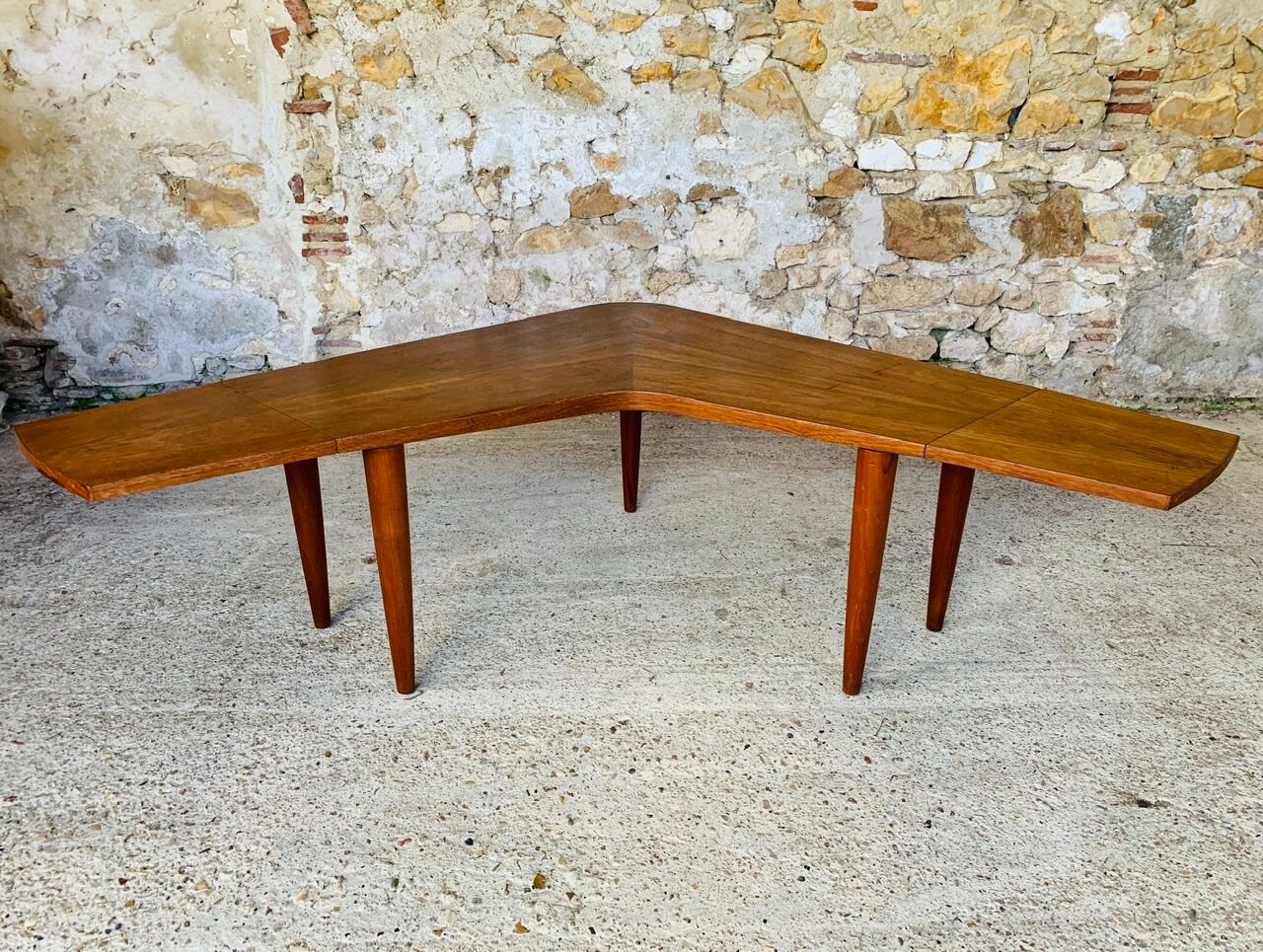 Vintage Scandinavian boomerang coffee table with folding extensions by Samcom, 1960