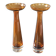 Two vintage Scandinavian double-layered amber blown glass candlesticks