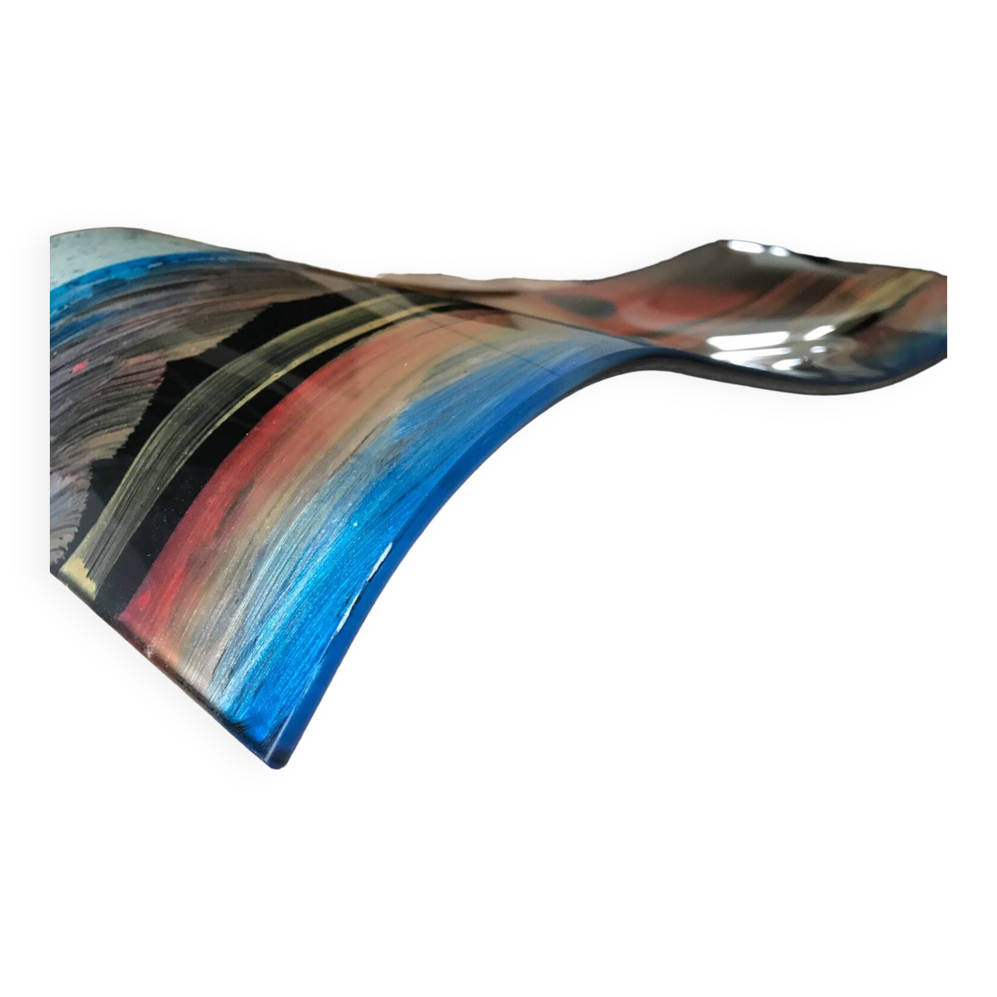 Art deco multicolored glass tray