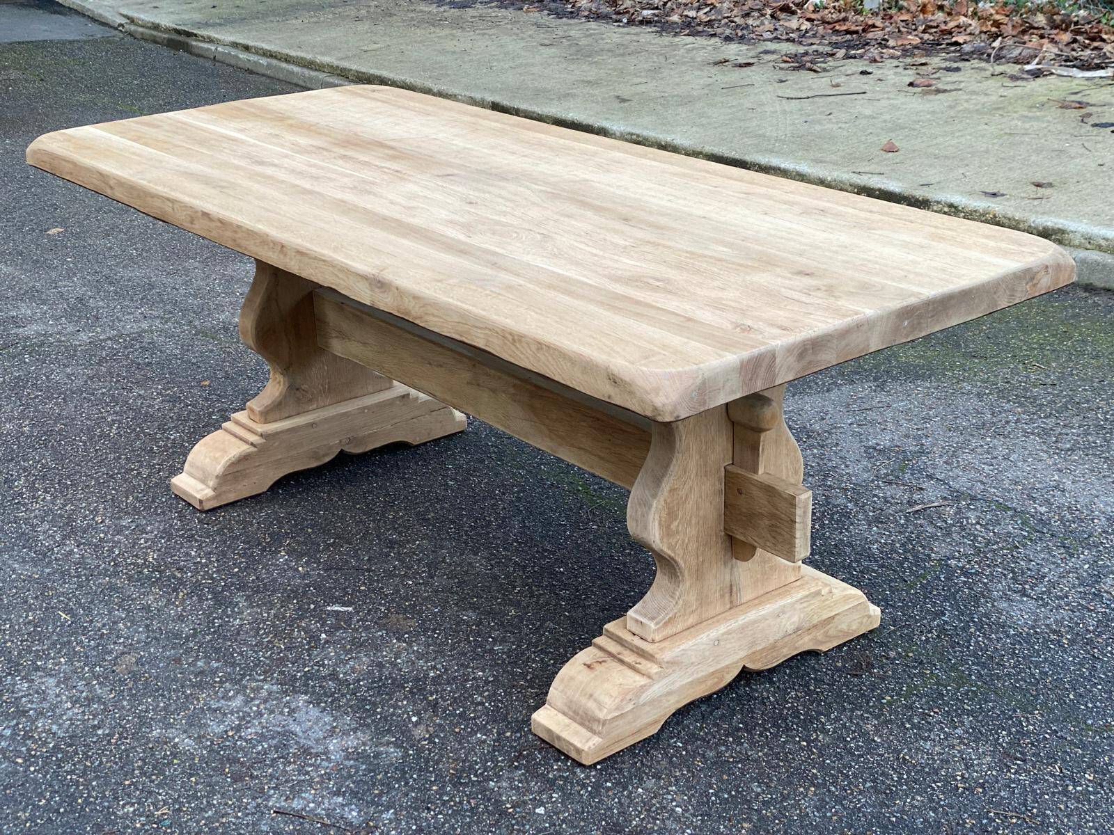 Table à manger de monastère rénovée en chêne massif du 19ème 200cm