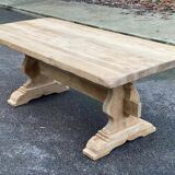 Table à manger de monastère rénovée en chêne massif du 19ème 200cm