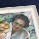 Tableau ancien, mère et enfant, style impressionniste début XXe