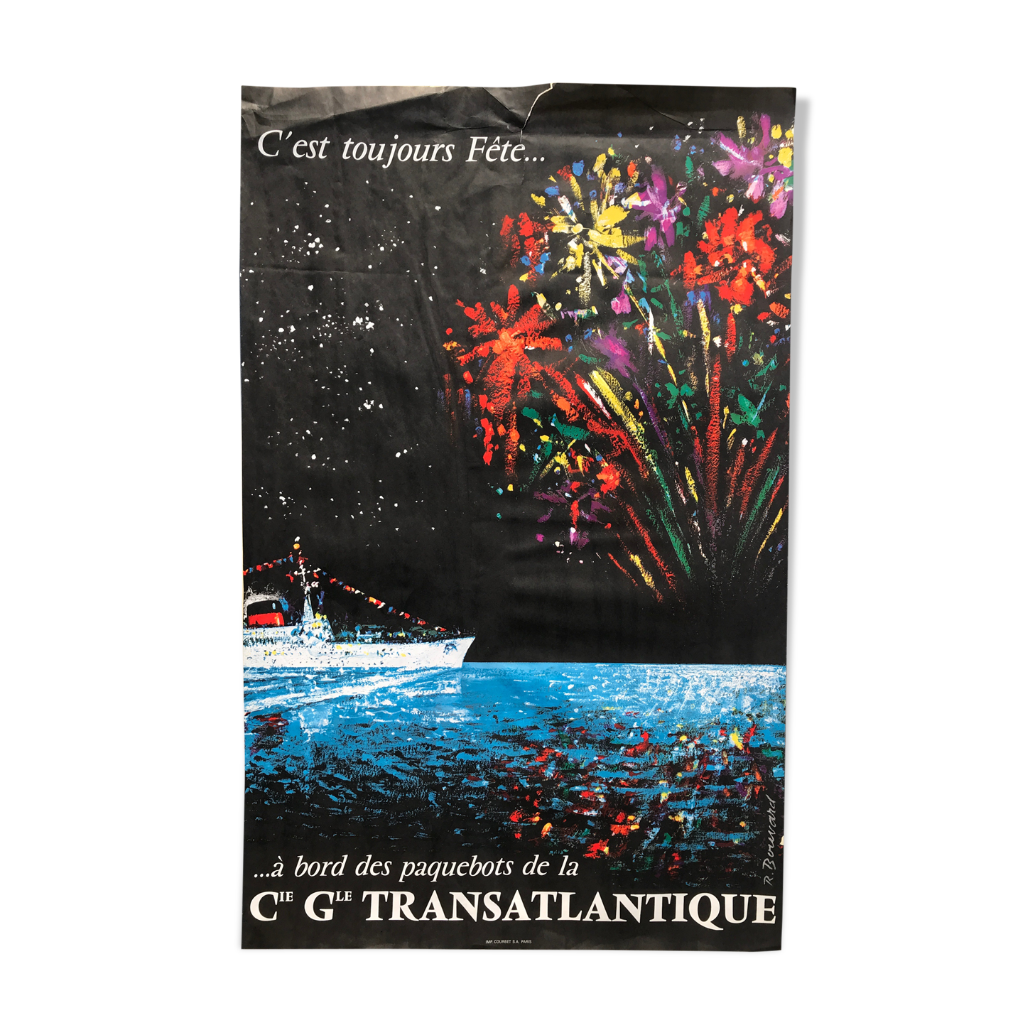 Advertising poster of the Cie Générale Transatlantique, 1955 (BOUVARD R.)