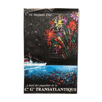 Advertising poster of the Cie Générale Transatlantique, 1955 (BOUVARD R.)