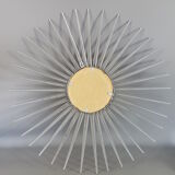 Mirror sun with witch's eye, silver color diameter 70 cm