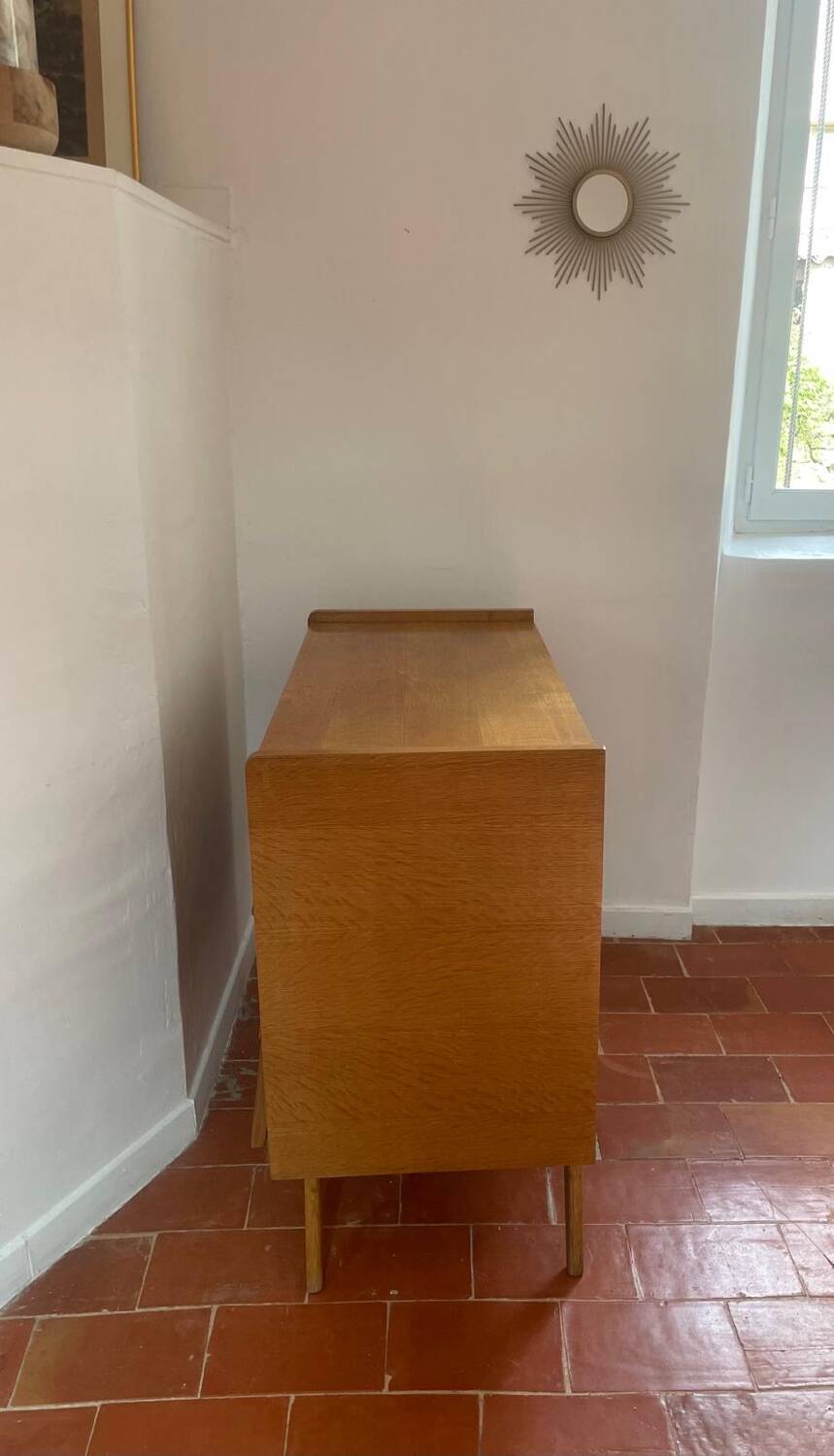 Vintage chest of drawers with compass feet