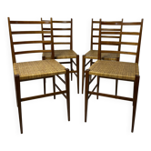 Set of 4 vintage Italian chairs in Superleggera style