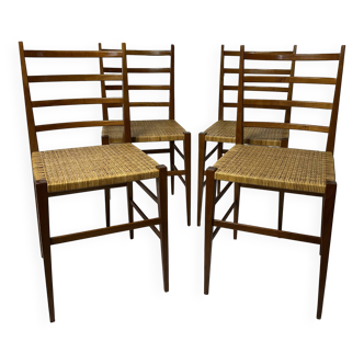 Set of 4 vintage Italian chairs in Superleggera style