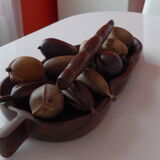 Exotic wood vintage fruit platter